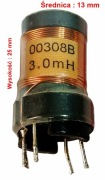 Dławik 3.0 mH  00308B  pionowy do druku  średnica 13 mm