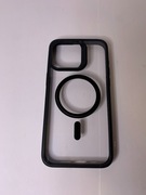 etui iphone 15 pro max, transparentne czarne jak nowe