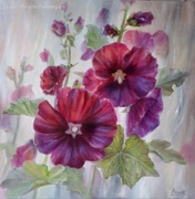 Malwy, ręcznie malowany olejny, Lidia Olbrycht