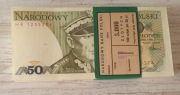 Stara paczka banknotów 50zł 1988 seria HR