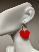 Kolczyki serca czerwone