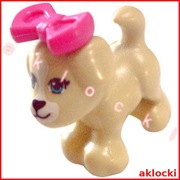 LEGO Friends FIGURKA 93088pb03 PIES piesek Tan + 92355d kokardka GRATIS