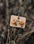 Rękodzieło kolczyki kurki grzyby grzybki stal chirurgiczna aleuroczo