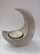 Świecznik dekoracyjny , betonowy półksiężyc 