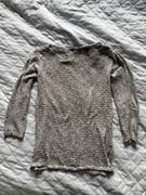 Ażurowy sweterek Esprit z delikatną miedzianą nitką, rozmiar S 