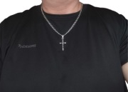 Stylowy Naszyjnik Pancerka 55 cm 5,2 mm + Krzyżyk – Stal + Pudełko