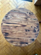 Stolik z blatem drewnianym z drewna rozbiórkowego