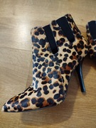Nowe skórzane z włosiem botki na szpilce Nine West 36,5