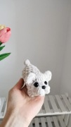 Bulldog na szydełku handmade, dekoracja 