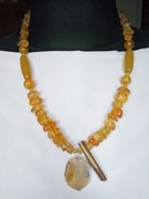 Promocja!Naszyjnik korale Bursztyn bał. Agat sr.925