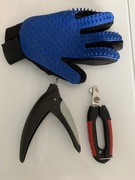 Dwie obcinaczki do paznokci zwierząt gratis rękawiczka do sierści