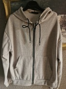 Bluza damska sztruks beżowa/ fango na zamek z kapturem