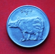 25  Paise  2000  N  r  -   Indie   Nosorożec