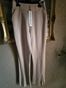 Spodnie damskie modelujące legginsy dzwony beżowe Bastet S
