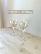 Kieliszki projekt Zbigniew Horbowy 2 sztuki opalizujące żółte