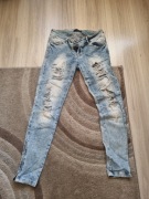 Zestaw spodni 16 par jeansy, różne s, xs