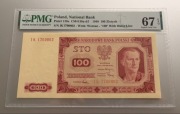 100 złotych 1948 seria IK PMG 67 EPQ rzadkość G5