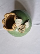 Mały Wazon Ceramiczny – Motyw Róży/Kwiatów, Wysokość 9 cm