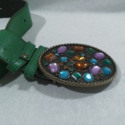 Pasek Zielony Skóra Kowbojski