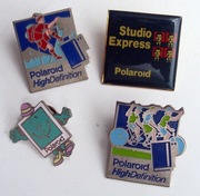 4 x emaliowane przypinki broszki Polaroid SX-70 35mm film Studio Express