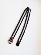 Pleciony pasek granatowo-biały | 62 cm