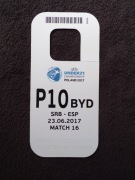 SERBIA - HISZPANIA UEFA EURO U21 2017 POLSKA 23-6-2017 KARTA PARKINGOWA P10