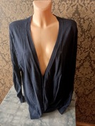 granatowy sweter kardigan xl 10% silk jedwab gap