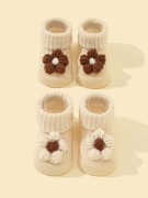 2 pary dziecięcych ozdobnych skarpetek w kwiaty