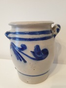 Stara kamionka wazon/donica w niebieski wzór 2,5l
