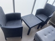Zestaw ogród balkon 2 krzesła stolik 
