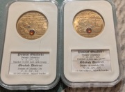 XV Denarów Szlak Bursztynowy Faktoria Powiat Gdański z bursztynem 2 szt