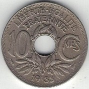 Francja 10 centymów centimes 1933 21,3 mm
