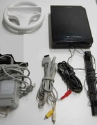 Konsola Nintendo Wii - RVL-001 Japońska NTSC-J + kable + kierownica 