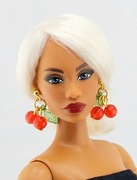 Kolczyki biżuteria dla lalki Barbie wiśnie czereśnie