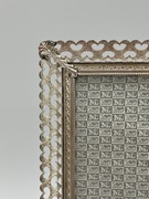 Unikatowa posrebrzana ramka vintage ze sferycznym szkłem, retro photo frame