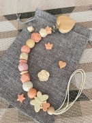 Zawieszka silikonowa, zawieszka handmade,uchwyt do smoczka,pastelowe kolory