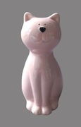 Urocza dekoracja figurka ceramiczna różowy kotek