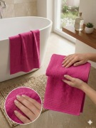 Ręcznik 50x100 cm – 100% Bawełna – Fuksja/ różowy – Nowy, Miękki