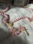 Różaniec handmade - różowy