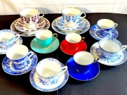 DUŻY ZESTAW PIĘKNEJ PORCELANY ,10 kompletów.