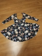 Sukienka mini  czarna w kolorowe kwiaty top shop 36 kod443