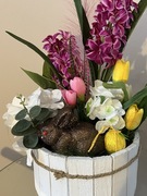 Wiosenny, świąteczny stroik z zajączkiem 