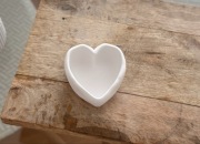 Osłonka pojemnik baza do świec, serce gips