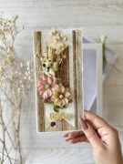 Kartka ślubna, rustykalna, kwiatowa, na ślub, handmade