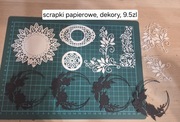 Scrapki papierowe ramki ażurowe ornamenty kwiaty wianki tekturki do kartek