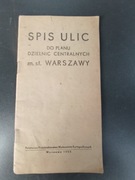 Spis ulic m. st. Warszawy do planu dzielnic centralnych 