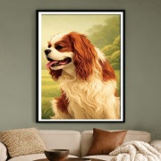 Pies - Cavalier King Charles Spaniel - portret - plakat 40x60cm