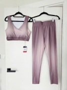 Nowy komplet M legginsy top DUO sportswear Nude Ombre sportowy bieganie