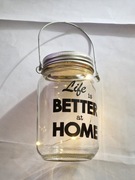Słoik Ozdobny Life is better at Home Led Lampka