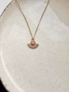 naszyjnik z rodonitem rodonit stal nierdzewna chirurgiczna stali